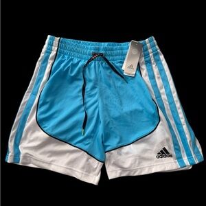 New adidas women’s Light Blue & White Athletic Shorts large